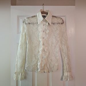 D&G Lace Blouse With Swarovski Buttons